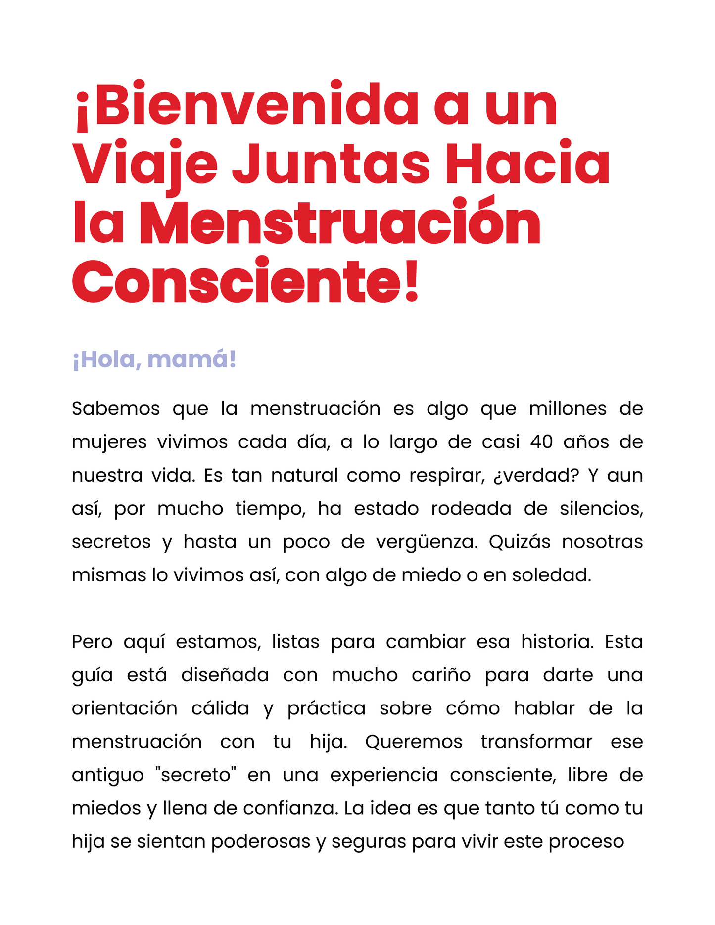 Guía para mamás: Hablar de menstruación con tu hija - PDF